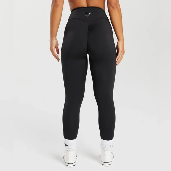 Gymshark Power Regular Leggings High Waisted Scrunch Black M - Picture 2 of 12
